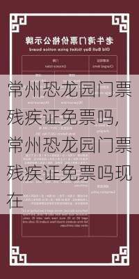 常州恐龙园门票残疾证免票吗,常州恐龙园门票残疾证免票吗现在