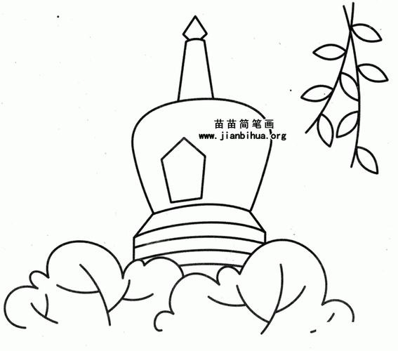 北京北海公园的白塔怎么画,北京北海公园白塔简笔画