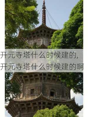 开元寺塔什么时候建的,开元寺塔什么时候建的啊