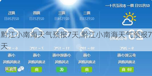 黔江小南海天气预报7天,黔江小南海天气预报7天