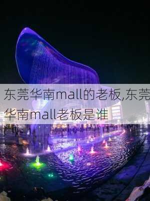 东莞华南mall的老板,东莞华南mall老板是谁