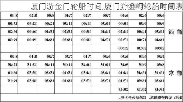 厦门游金门轮船时间,厦门游金门轮船时间表