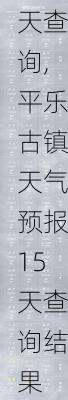 平乐古镇天气预报15天查询,平乐古镇天气预报15天查询结果