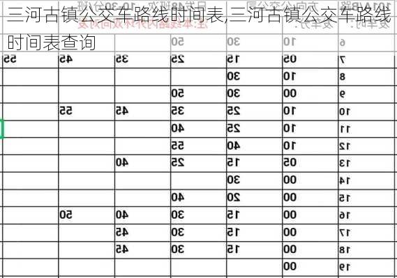 三河古镇公交车路线时间表,三河古镇公交车路线时间表查询