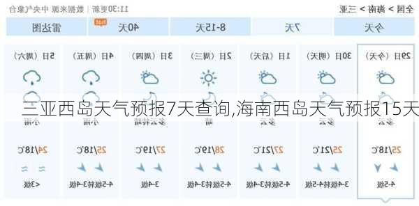 三亚西岛天气预报7天查询,海南西岛天气预报15天