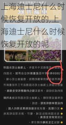 上海迪士尼什么时候恢复开放的,上海迪士尼什么时候恢复开放的呢