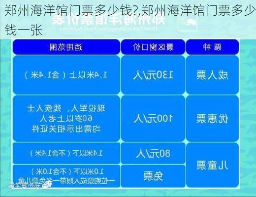 郑州海洋馆门票多少钱?,郑州海洋馆门票多少钱一张