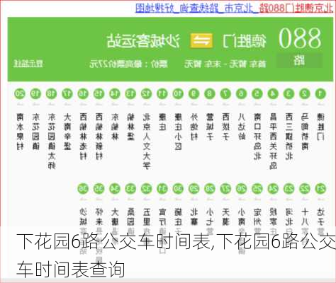 下花园6路公交车时间表,下花园6路公交车时间表查询