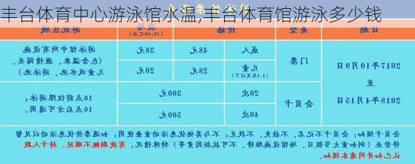 丰台体育中心游泳馆水温,丰台体育馆游泳多少钱