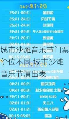 城市沙滩音乐节门票价位不同,城市沙滩音乐节演出表