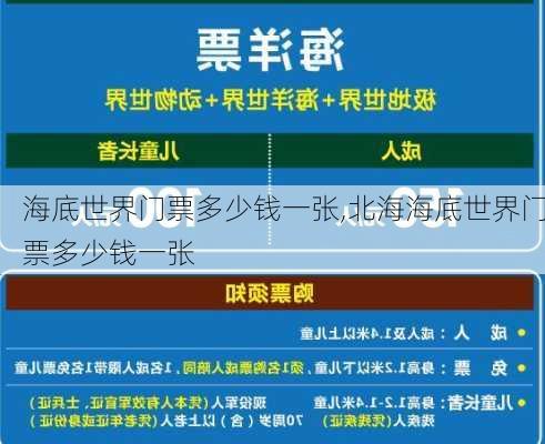 海底世界门票多少钱一张,北海海底世界门票多少钱一张