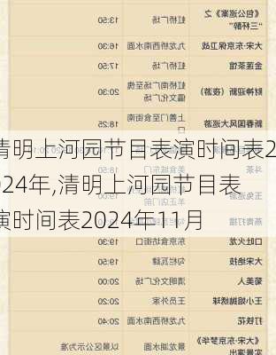 清明上河园节目表演时间表2024年,清明上河园节目表演时间表2024年11月