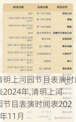 清明上河园节目表演时间表2024年,清明上河园节目表演时间表2024年11月