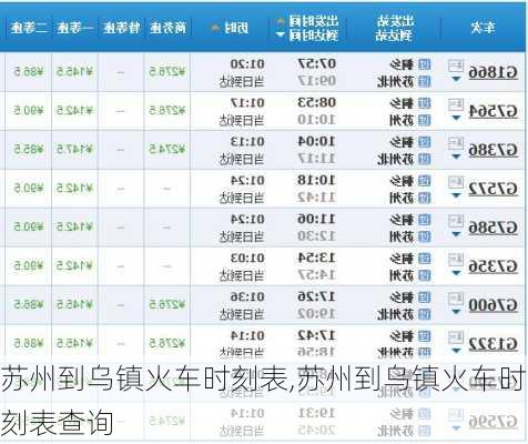 苏州到乌镇火车时刻表,苏州到乌镇火车时刻表查询