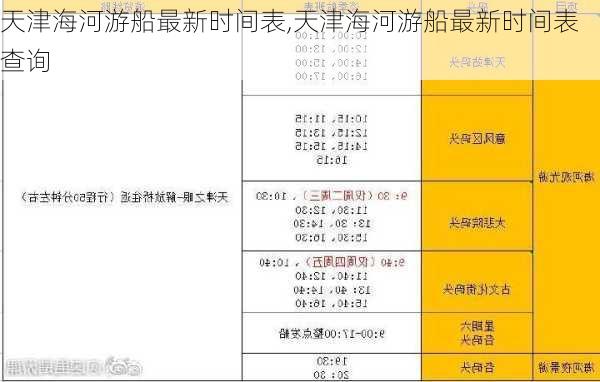 天津海河游船最新时间表,天津海河游船最新时间表查询