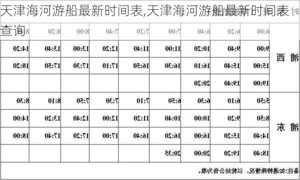 天津海河游船最新时间表,天津海河游船最新时间表查询