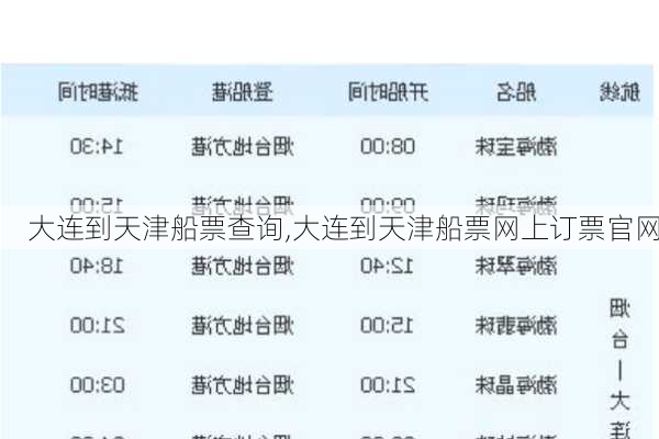 大连到天津船票查询,大连到天津船票网上订票官网