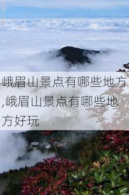 峨眉山景点有哪些地方,峨眉山景点有哪些地方好玩