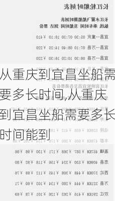 从重庆到宜昌坐船需要多长时间,从重庆到宜昌坐船需要多长时间能到