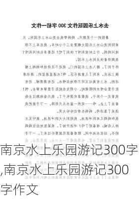 南京水上乐园游记300字,南京水上乐园游记300字作文