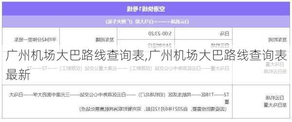 广州机场大巴路线查询表,广州机场大巴路线查询表最新