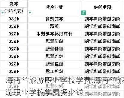 海南省旅游职业学校学费,海南省旅游职业学校学费多少钱