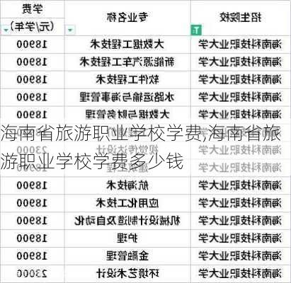 海南省旅游职业学校学费,海南省旅游职业学校学费多少钱