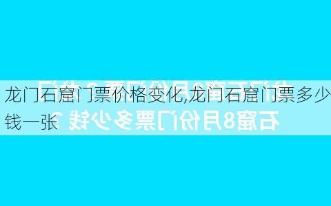 龙门石窟门票价格变化,龙门石窟门票多少钱一张