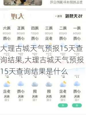 大理古城天气预报15天查询结果,大理古城天气预报15天查询结果是什么