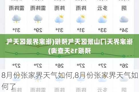 8月份张家界天气如何,8月份张家界天气如何了