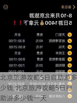 北京旅游攻略5日自助游多少钱,北京旅游攻略5日自助游多少钱一天