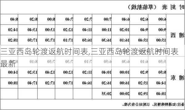 三亚西岛轮渡返航时间表,三亚西岛轮渡返航时间表最新