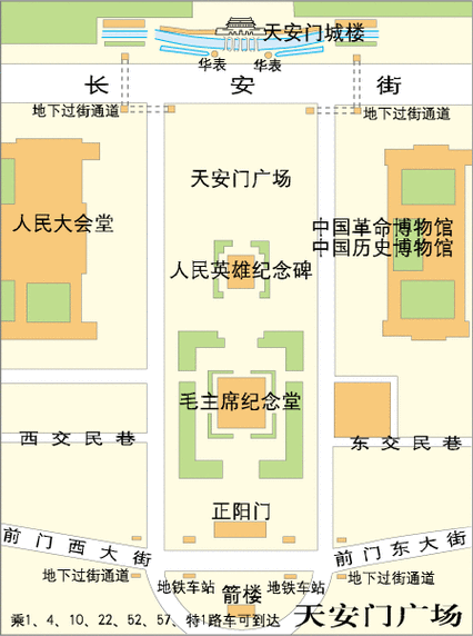 天安城门广场平面图,天安城门广场平面图片