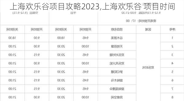 上海欢乐谷项目攻略2023,上海欢乐谷 项目时间