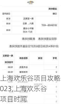 上海欢乐谷项目攻略2023,上海欢乐谷 项目时间