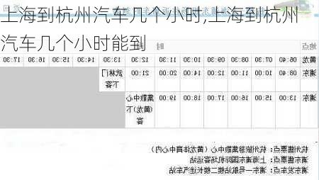 上海到杭州汽车几个小时,上海到杭州汽车几个小时能到