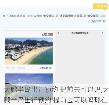 大鹏半岛出行预约 提前去可以吗,大鹏半岛出行预约 提前去可以吗现在