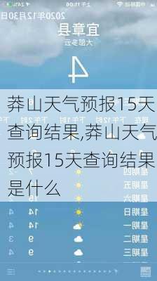 莽山天气预报15天查询结果,莽山天气预报15天查询结果是什么