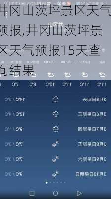 井冈山茨坪景区天气预报,井冈山茨坪景区天气预报15天查询结果