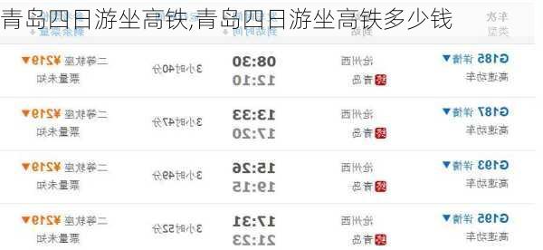 青岛四日游坐高铁,青岛四日游坐高铁多少钱