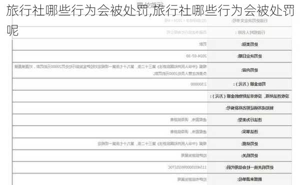 旅行社哪些行为会被处罚,旅行社哪些行为会被处罚呢