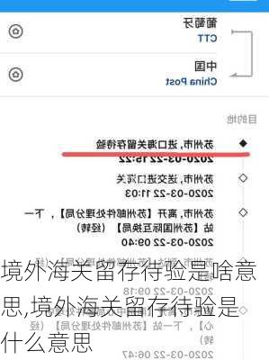 境外海关留存待验是啥意思,境外海关留存待验是什么意思