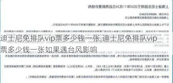 迪士尼免排队vip票多少钱一张,迪士尼免排队vip票多少钱一张如果遇台风影响