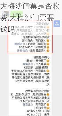 大梅沙门票是否收费,大梅沙门票要钱吗