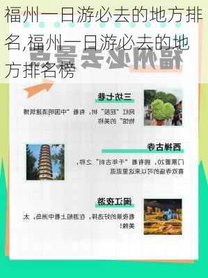 福州一日游必去的地方排名,福州一日游必去的地方排名榜