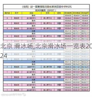 北京 滑冰场,北京滑冰场一览表2024