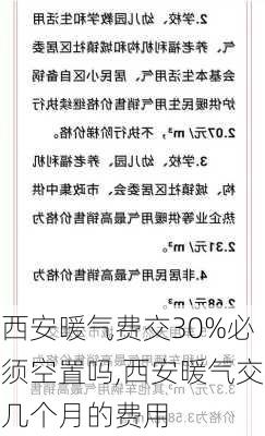 西安暖气费交30%必须空置吗,西安暖气交几个月的费用