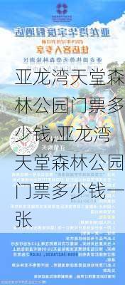 亚龙湾天堂森林公园门票多少钱,亚龙湾天堂森林公园门票多少钱一张