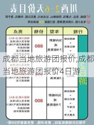 成都当地旅游团报价,成都当地旅游团报价4日游