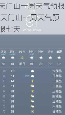 天门山一周天气预报,天门山一周天气预报七天